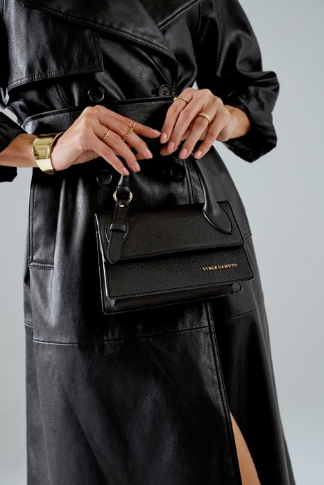Vince Camuto Parma - Black Bolso de mano de Piel de Vinilo Negro